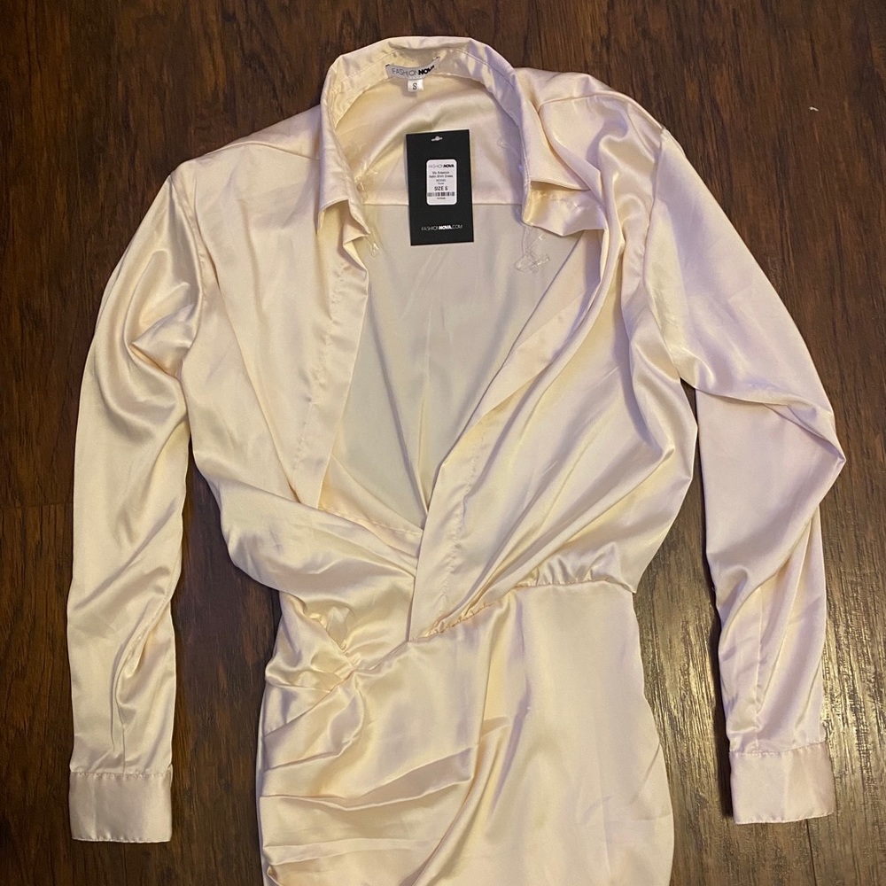 Satin Shirt Dress